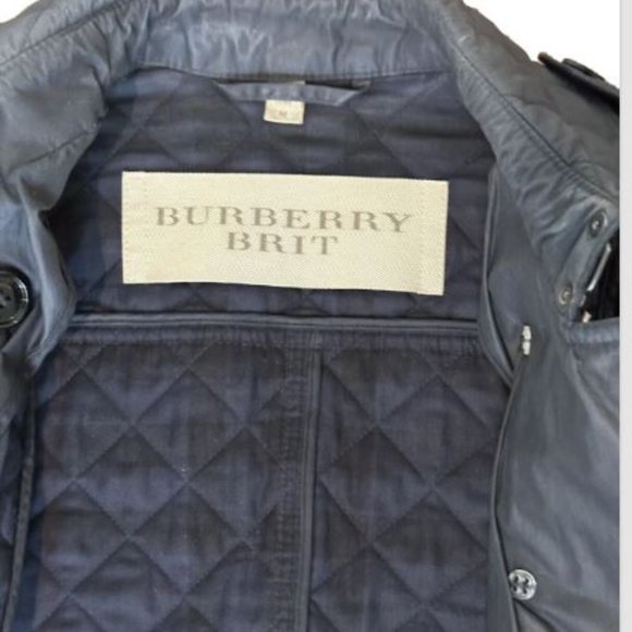 Authentic BURBERRY BRIT Quilted Lamb Leather Sleeve Jacket Quilted Fits a Large - Picture 12 of 16